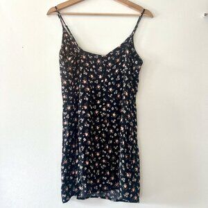 Reformation black floral mini dress, size 0